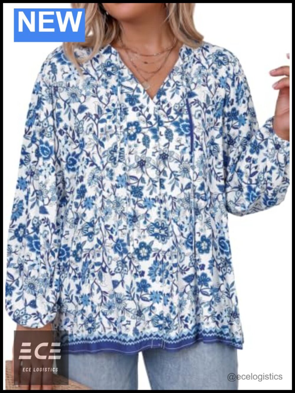 Plus Size Boho Button Down Blouse Long Sleeve Peplum Tunic Top